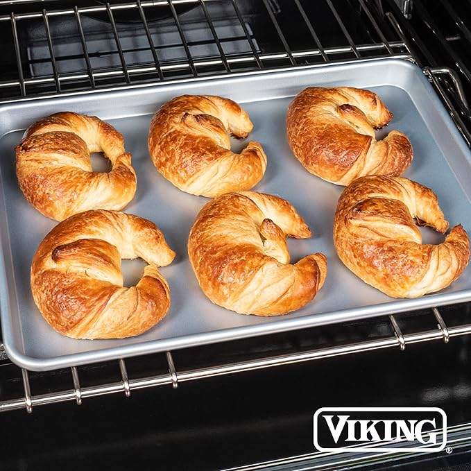Viking 2-Piece Nonstick Baking Sheet Set, 15.5" & 17", Silver