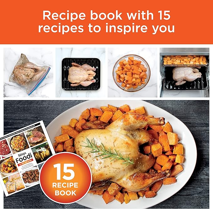 Ninja Air Fryer & Toaster Oven | Foodi Series, XL Pro Air Oven Kitchen Countertop Convection | 10-in-1 Functions | Fits a 5-lb Chicken & Sheet Pan of Vegetables | 1800 Watts | Stainless Steel | DT201