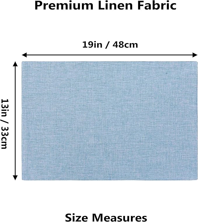 Home Brilliant Blue Placemats Set of 8 Heat Resistant Farmhouse Boho Placemats Burlap Cloth Place Mat Dining Table Place Mats Kitchen Table Mats, Blue
