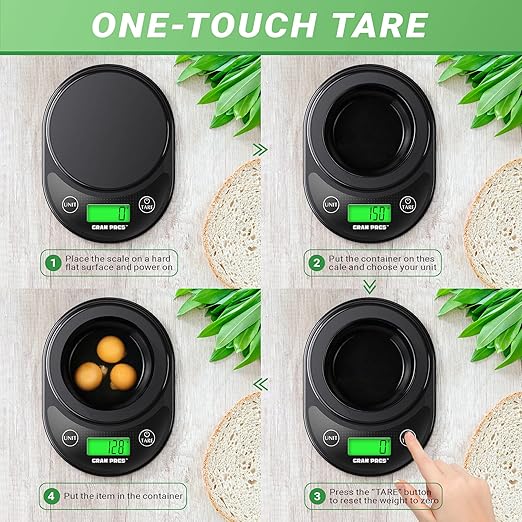 Food Kitchen Scale Digital Weight Grams and Oz with IPX6 Waterproof，Professional Digital Kitchen Food Scale 11lb/0.01oz with LCD Display for Weight Loss Dieting Baking Cooking