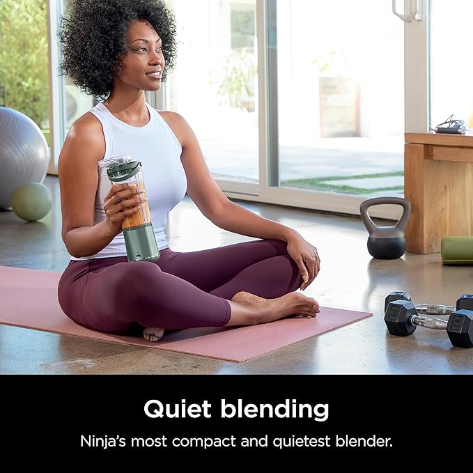Ninja BC151EM Blast Portable Blender, Cordless, 18oz. Vessel, Personal Blender-for Shakes & Smoothies, BPA Free, Leakproof-Lid & Sip Spout, USB-C Rechargeable, Dishwasher Safe Parts, Forest Green