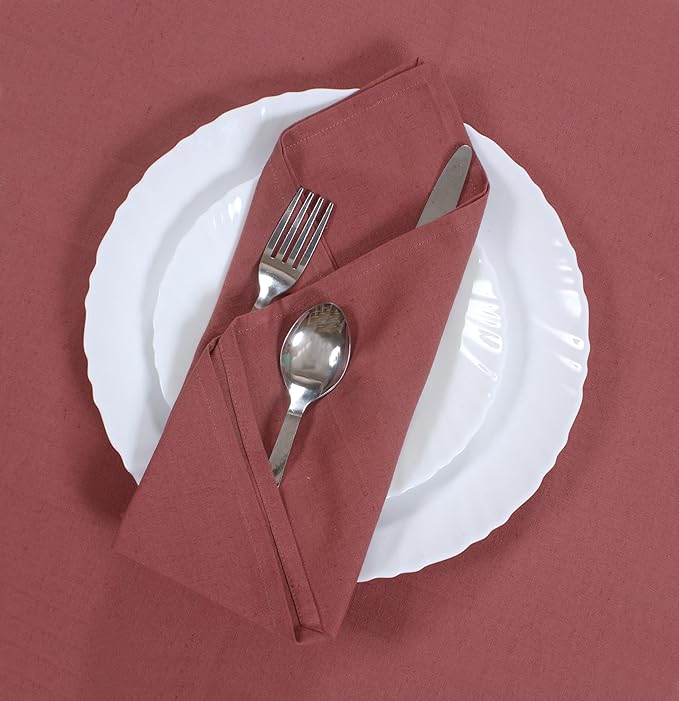 ANA Cloth Napkins Set of 6 (17.5x17.5) inch 100% Cotton Dinner Napkin Washable Hotel Quality Reusable Kitchen & Table Linen for Fall Thanksgiving Family Dinners Weddings & Everyday Use - Blush