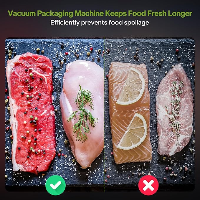 85Kpa Food Vacuum Sealer with Digital Timer, Built-in Cutter, and Storage Box