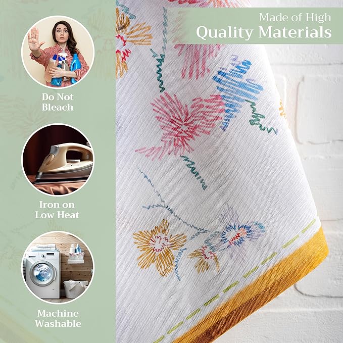 Maison d' Hermine Kitchen Towels Set of 2 100% Cotton 27.50" x 20" Reusable Cloth Tea Dish Towels Absorbent with Hanging Loop for Kitchen, Dining, Cocktail Parties Spring/Summer (Paradise Island)