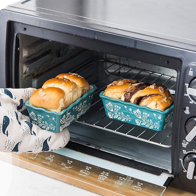 Wisenvoy Mini Loaf Pan Bread Pan Ceramic Loaf Pans for Baking Bread Mini Bread Loaf Pans 4-Pieces Bread Baking Pan
