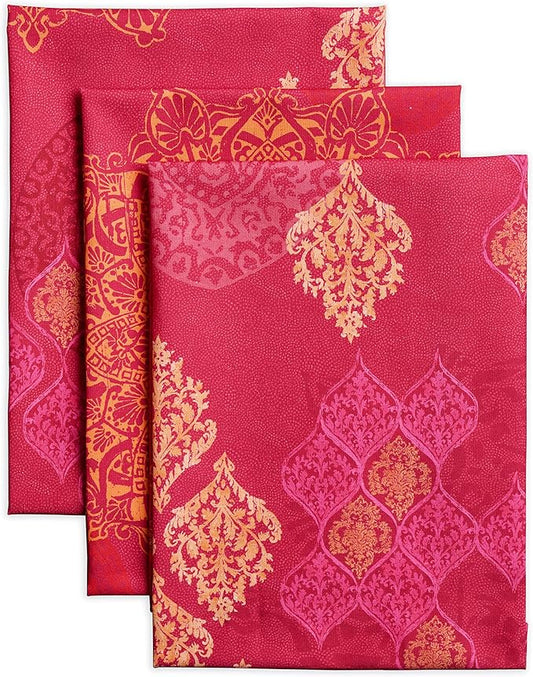 Maison d' Hermine Kitchen Towels Set of 3 100% Cotton 20" x 27.5" Reusable Cloth Tea Dish Towels Absorbent with Hanging Loop for Kitchen Dining Thanksgiving Christmas Decorations (Versailles)