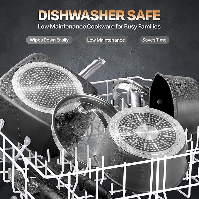 GRANITESTONE 20 Pc Hard Anodized Induction Cookware Sets, Kitchen Pots and Pans Set Non Stick, Anodized Kitchen Cookware Sets, Nonstick Cookware Set, Non Stick Pots and Pan Set, Oven & Dishwasher Safe