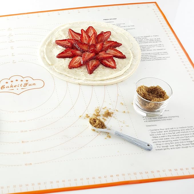 Silicone Pastry Mat X-Large 75 cm x 52 cm, Nonstick Dough Rolling Mat with Measurement Markings, Heat Resistant to 450°F, BPA Free, Dishwasher Safe Baking Mat