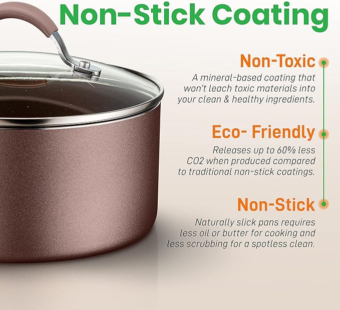 NutriChef Kitchenware Pots & Pans Set – High-qualified Basic Kitchen Cookware Set, Non-Stick (14-Piece Set)