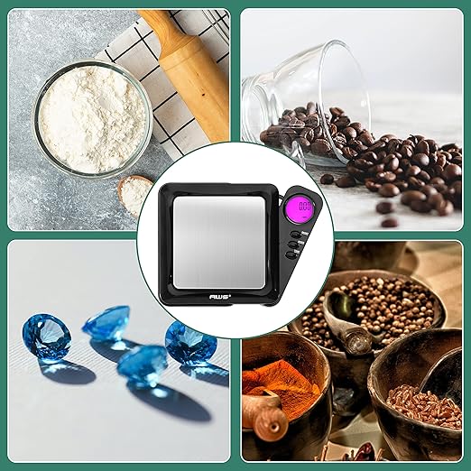 American Weigh Scales Digital Pocket Scale 1200g x 0.1g | Precision Mini Scale 0.1g Accuracy, Pocket Gram Scale for Kitchen, Lab, Gold, Gems & Coin Scale, Smart Digital Scale with Tare Function
