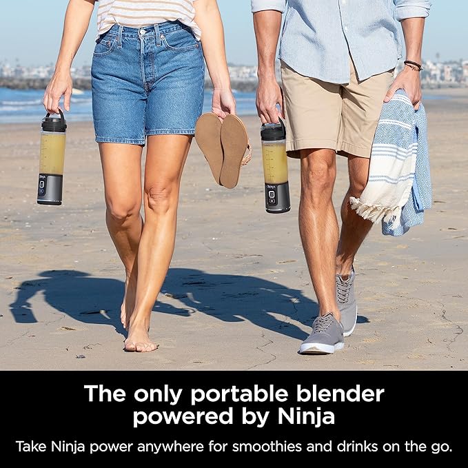 Ninja BC151BK Blast Portable Blender, Cordless, 18oz. Vessel, Personal Blender-for Shakes & Smoothies, BPA Free, Leakproof-Lid & Sip Spout, USB-C Rechargeable, Dishwasher Safe Parts, Black