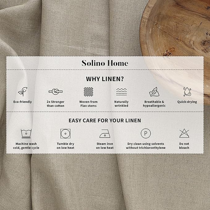 Solino Home Scallop Linen Placemats Set of 4-100% Pure Linen Black and Chambray Brown Round Cloth Placemats 16 Inch for Fall, Thanksgiving - Giselle Scallop Edge, Handcrafted and Machine Washable