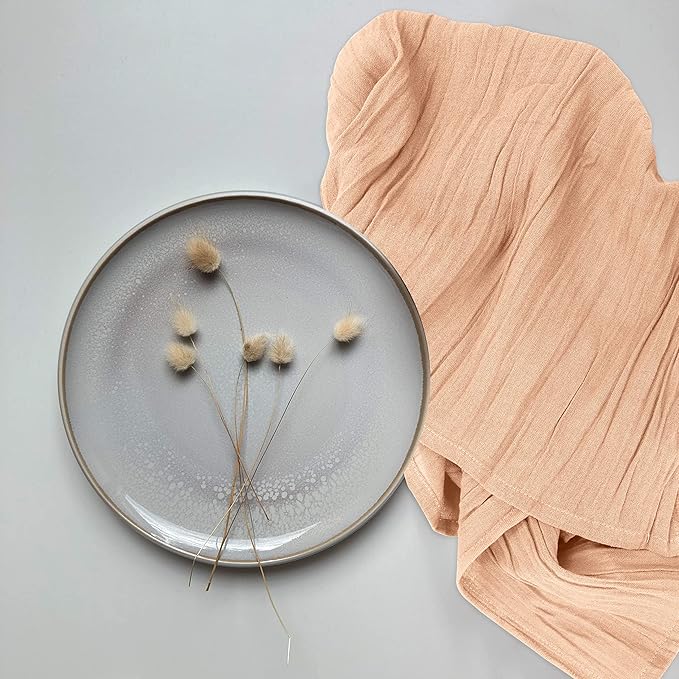 RUVANTI Flour Sack Towels 6 Pack 28x28 Inch, 100% Cotton Tea Towel, Reusable, Machine Washable, Absorbent BarTowels - Dish Cloth Perfect for Drying Dishes & Cleaning - Peach