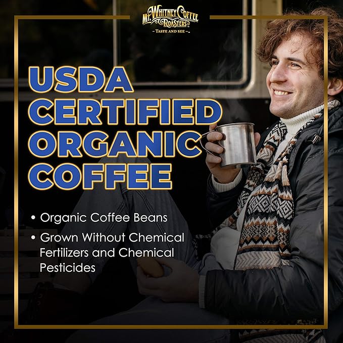 Mt. Whitney Colombia Monte Sierra Organic,Single origin, Medium Dark Roast, Smooth Full Flavored, low Acid Coffee (Ground, 5 Lb)