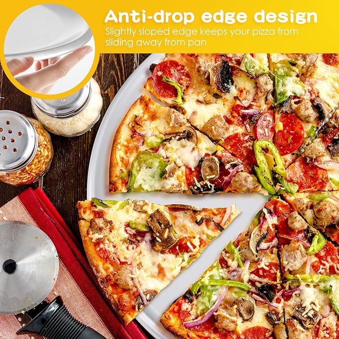 12 Pieces Pizza Pan Bulk Restaurant Aluminum Pizza Pan Set Round Pie Cake Plate Rust Free Cake Tray for Oven Baking Home Kitchen Restaurant Easy Clean(10 Inch)