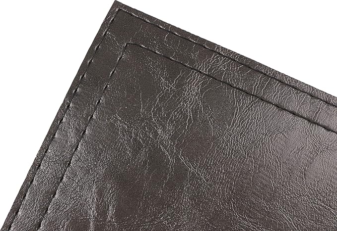 Waterproof PU Placemats, Faux Leather Dinging Table Mat, Set of 4, Easy to Wipe Off Scrub Vinyl Mat, Heat & Stain Resistant for Office Conference Table, Home Decor G Graphite Grey