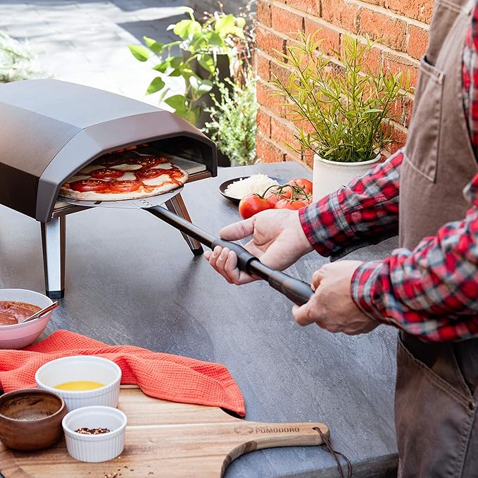 Chef Pomodoro Supreme Aluminum 9-Inch Turning Pizza Peel with Detachable Metal Handle for Easy Storage, 47-Inch Long, Gourmet Luxury Pizza Paddle for Baking Homemade Pizza Bread