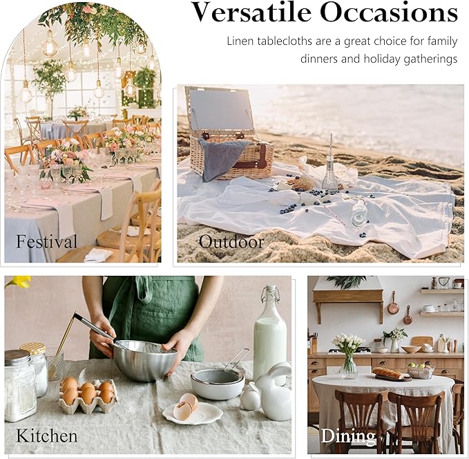 Linen World Linen Tablecloth, 100% French Linen Sage Tablecloth 55" x 55" Inch, Washable Square Tablecloth for Dining, Outdoor, Weddings and Restaurants, Decorative Valentine Easter