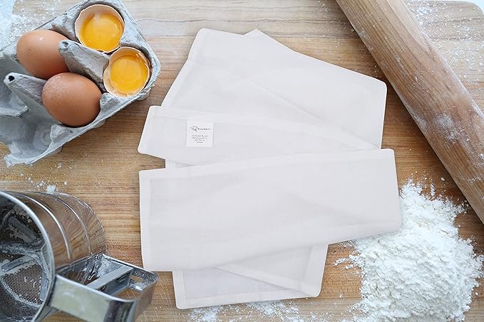 RUVANTI Flour Sack Towels 24 Pack 28x28 Inch, 100% Cotton Tea Towel, Reusable, Machine Washable, Absorbent BarTowels - Dish Cloth Perfect for Drying Dishes & Cleaning - White