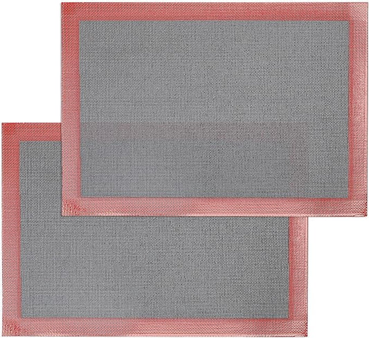 Silicone Baking Mat with Microperforated, 2 PCS Perforated Baking Mats/Oven Liners for 13" x 18" Half Sheet Pan, Reusable Air Mesh Silicone Mat for Cookie/Eclair/Bread/Pizza/Pastry