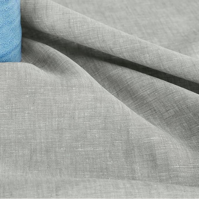 Solino Home Linen Cloth Napkins Set of 4-100% Pure Linen Chambray Grey Dinner Napkins 20 x 20 Inch for Fall, Autumn, Thanksgiving - Athena, Handcrafted and Machine Washable