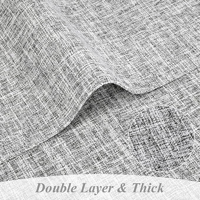 SHACOS Fabric Placemats Set of 6 Washable Heat Resistant Place Mats Non Slip Thick Cloth Placemats Reversible Table Mats Indoor Outdoor Home Wedding Table Decor, Light Grey White