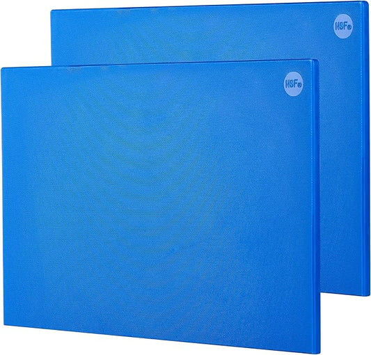 CURTA 2 Pack Blue Cutting Boards for Kitchen, 20" x 14" x 0.5" Coded Plastic Commercial Chopping Board with Anti Slip Surface Dishwasher Safe
