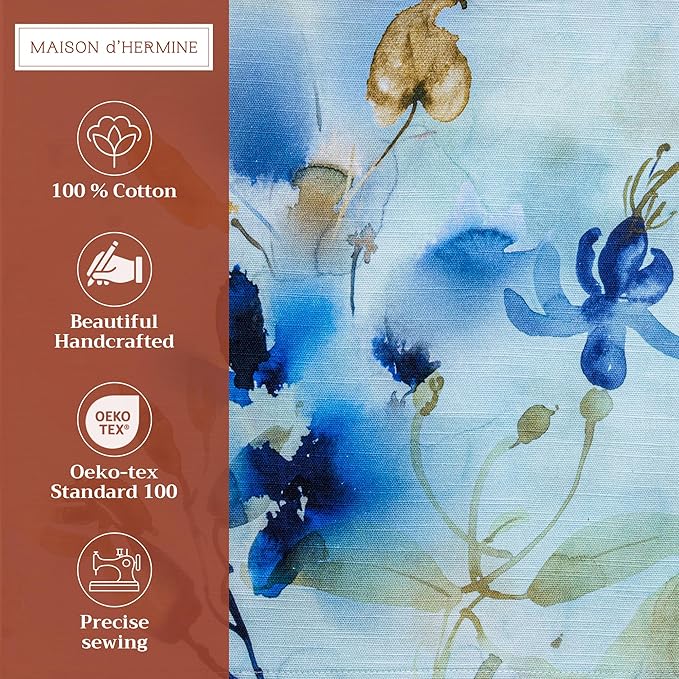 Maison d' Hermine Placemats Set of 4 100% Cotton Washable Cloth Place Mats, Reusable Table Mats for Kitchen Dining Decoration, Party, Wedding, Restaurant Spring/Summer (Lazy Summer Days, 13" x 19")