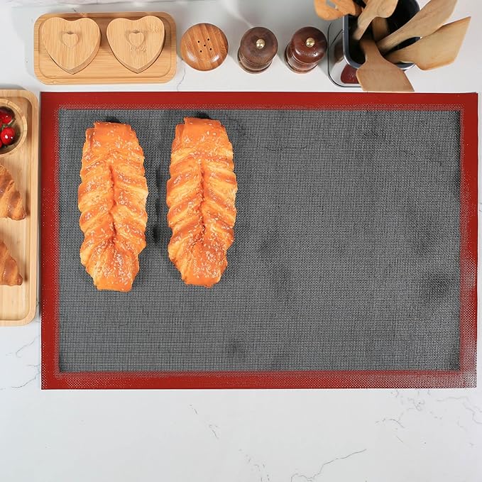 Perforated Silicone Baking Mat for Full Size Sheet Pan, Non-Stick Eclair Baking Mat for 18x26 Commercial Pan, Reusable Cookie Sheet Liner for Commercial Oven Use 1 PCS