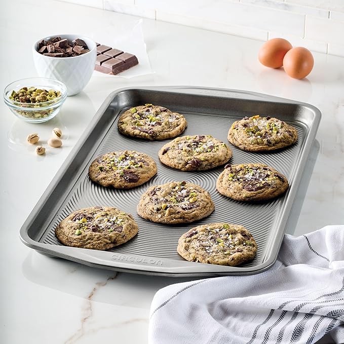 Circulon Nonstick Baking Sheet, 11 Inch x 17 Inch | Pack of 2 | Dark Gray