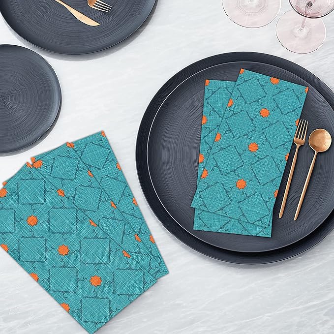 RUVANTI Cloth Napkins Set of 12 Cotton 100%, 18x18 Inches Napkins Cloth Washable, Soft, Absorbent. Cotton Napkins for Parties, Christmas, Thanksgiving, Weddings, Dinner Napkins Cloth - Combo