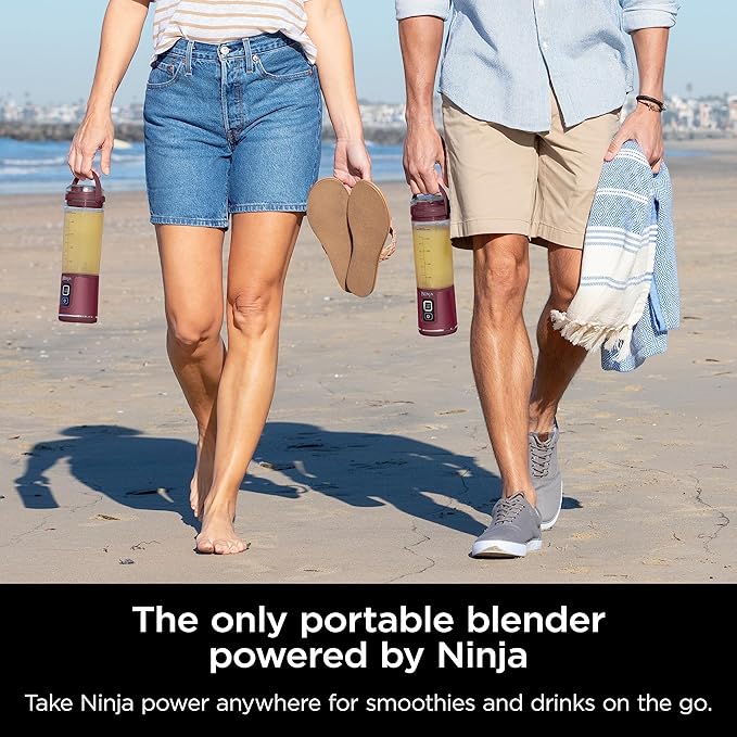 Ninja BC151CR Blast Portable Blender, Cordless, 18oz. Vessel, Personal Blender-for Shakes & Smoothies, BPA Free, Leakproof-Lid & Sip Spout, USB-C Rechargeable, Dishwasher Safe Parts, Cranberry Red