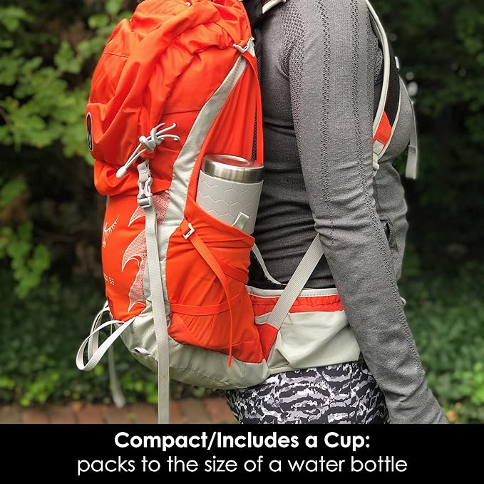 nCamp - Café, Portable Coffee Maker, Portable Espresso Machine, Compact Camping Coffee Maker, Stainless Steel Travel Coffee Maker with Camping Coffee Cup, Reusable, 12 oz