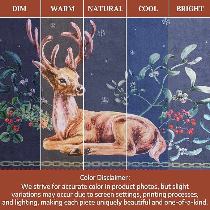 Maison d' Hermine Kitchen Towels Set of 3 100% Cotton 20" x 27.5" Reusable Cloth Tea Dish Towels Absorbent with Hanging Loop for Kitchen Dining Thanksgiving Christmas Decorations (Christmas Joy)