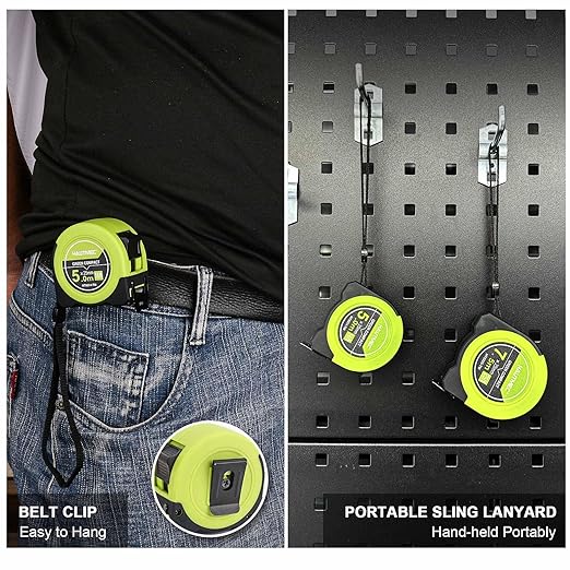 HAUTMEC Tape Measure 16ft with Dual Scale Metric and Imperial 1/8 Fractions Measuring Tape Compact Economical for Home DIY Renovations Crafting Quick Fixes HT0314-3PC