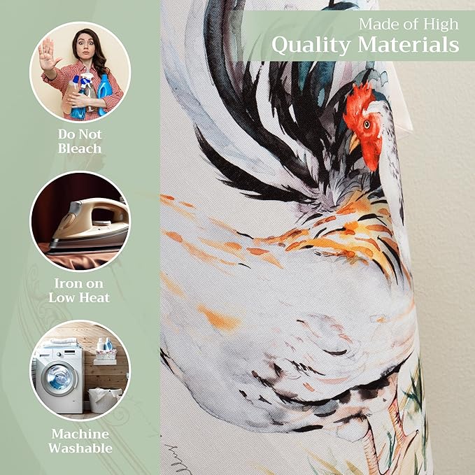 Maison d' Hermine Kitchen Towels Set of 2 100% Cotton 27.50" x 20" Reusable Cloth Tea Dish Towels Absorbent with Hanging Loop for Kitchen, Home, Dining, Cocktail Parties Spring/Summer (Campagne)