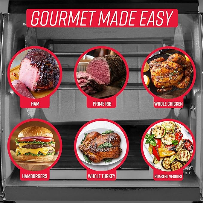 Ronco Modern Rotisserie Oven, Large Capacity (12lbs) Countertop Oven, Multi-Purpose Basket for Versatile Cooking, Easy-to-Use Controls