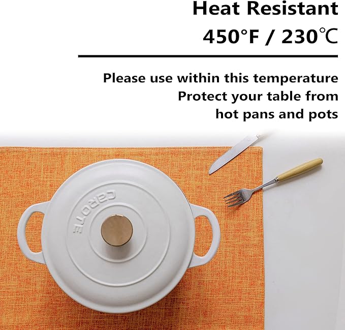 Home Brilliant Cloth Placemats Set of 8 Heat Resistant Dining Table Place Mats for Fall Kitchen Table Dinner Party Thanksgiving Decorations, 13 x 19 inches, Orange