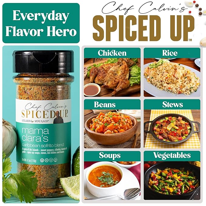 3 Pcs Mama Clara Sofrito Seasoning – Latin-Inspired Blend with Tomato, Garlic, Onion & Herbs – Bold Sofrito-Style Spice for Rice, Beans, Soups & Stews – Vegan, Non-GMO, Gluten-Free