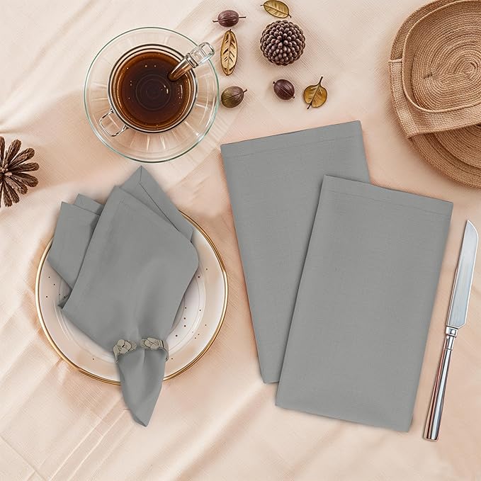 Ruvanti Cloth Napkins Set of 12, 18x18 Inches, 100% Cotton, Washable, Soft & Absorbent, Perfect for Wedding, Christmas, ‎Thanksgiving Dinners - Wild Dove