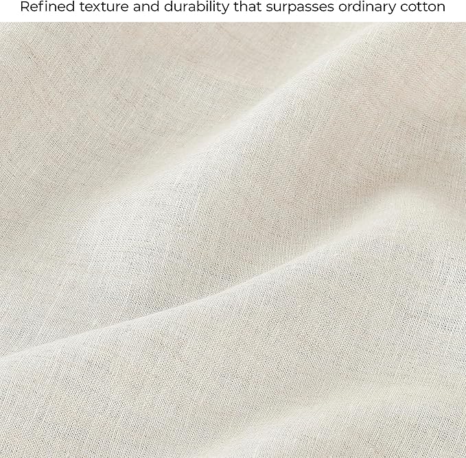 D'Moksha Homes Linen Tablecloth for Rectangle Tables 60 x 144 Inch - 100% Pure Linen Light Natural Table Cloth - Machine Washable Cloth Tablecloth for Fall, Autumn and Halloween