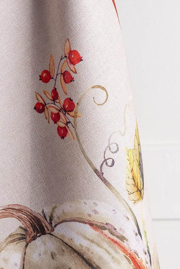 Maison d' Hermine Kitchen Towels Set of 3 100% Cotton 20" x 27.5" Reusable Cloth Tea Dish Towels Absorbent with Hanging Loop for Kitchen Dining Thanksgiving Christmas Decorations (Potiron)