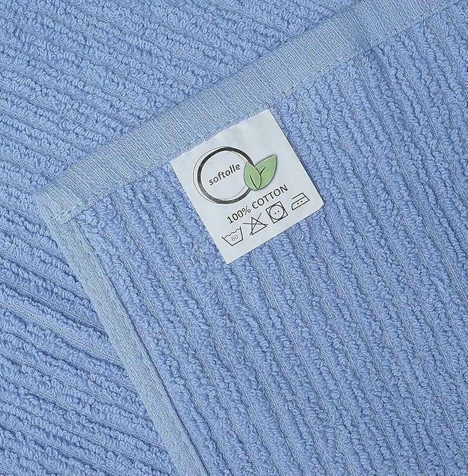 Softolle Bar Mop Towels, Pack of 12-16x19 Inches - 100% Cotton Super Absorbent Towels, Multi-Purpose for Home and Bar Cleaning (Electric Blue)