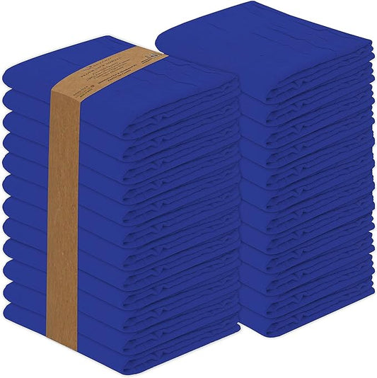 RUVANTI Flour Sack Towels 36 Pack 28x28 Inch, 100% Cotton Tea Towel, Reusable, Machine Washable, Absorbent BarTowels - Dish Cloth Perfect for Drying Dishes & Cleaning - Navy