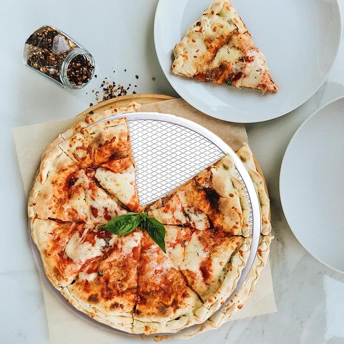 4 Pack 10 Inch Pizza Screen, Nonstick Pizza Screen Aluminum Round Pizza Baking Screen for Oven