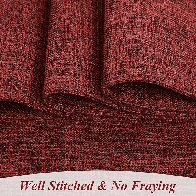 SHACOS Double Layer Cloth Placemats Set of 4 Washable Heat Resistant Place Mats Non Slip Rustic Placemats Reversible Table Mats Kitchen Dining Table Decor (4, Red)