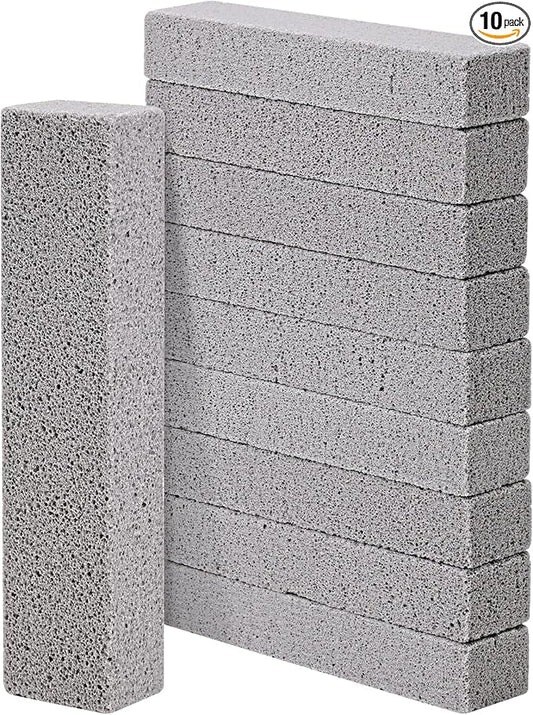 HongWay 10 Pack Pumice Stone for Cleaning, Pumice Stone for Toilet Cleaning Bowl Stick, Heavy Duty Strong Pumice Cleaning Bar for Bathtubs, Kitchen Sink, Grill, Household (5.9 x 1.4 x 0.9 Inches)