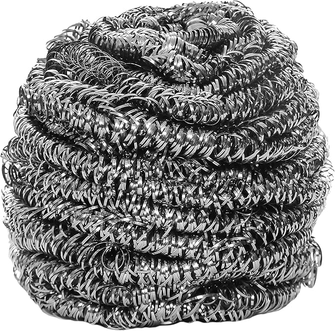 24 Count | KingSeal Stainless Steel Scrubbers, Scrub Pads, Heavy Duty, 50 gram Weight, Individually Wrapped - 2 Packs of 12 Scrubbers