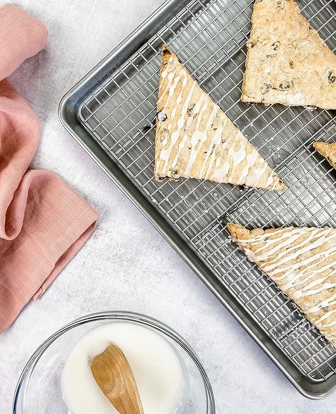 USA Pan Jelly Roll Baking Pan and Bakeable Cooling Rack, Nonstick Commercial Quality