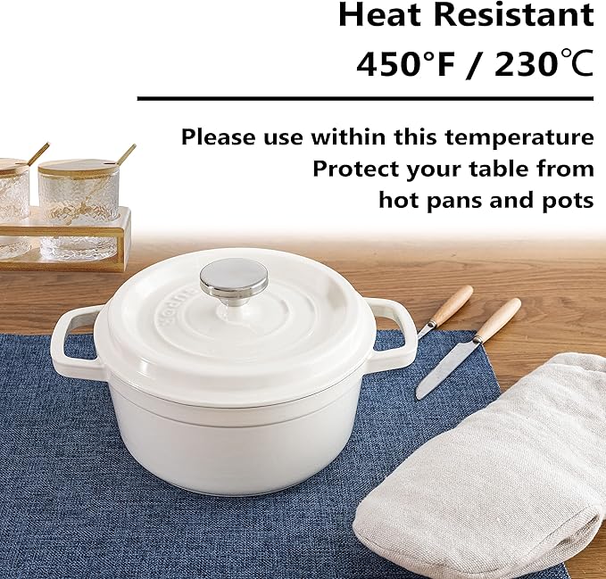 Home Brilliant Set of 4 Placemats Blue Placemats Heat Resistant Dining Table Place Mats Kitchen Table Mats, Navy Blue